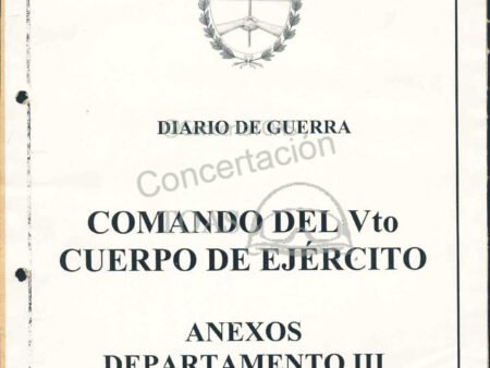 Comando del Vto Cuerpo de Ejercito Anexos Dep III Operaciones 2